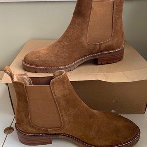 New In Box - Steve Madden Leopold Chestnut Suede Booties
